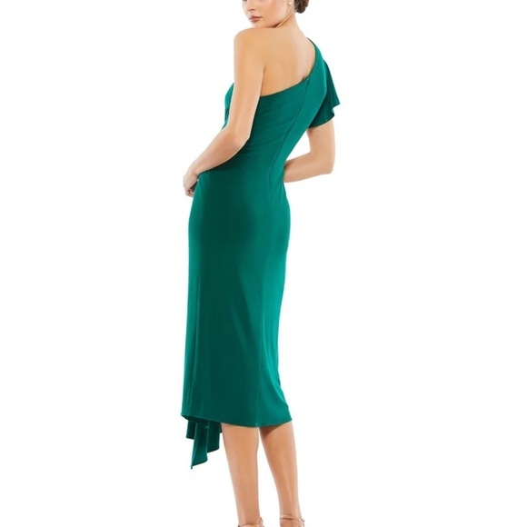 Mac Duggal 12480 NWT ONE SHOULDER MIDI LENGTH JERSEY DRESS - Picture 2 of 7